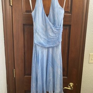 Ellie Tahari Blue and White silk Faux Wrap dress size 6